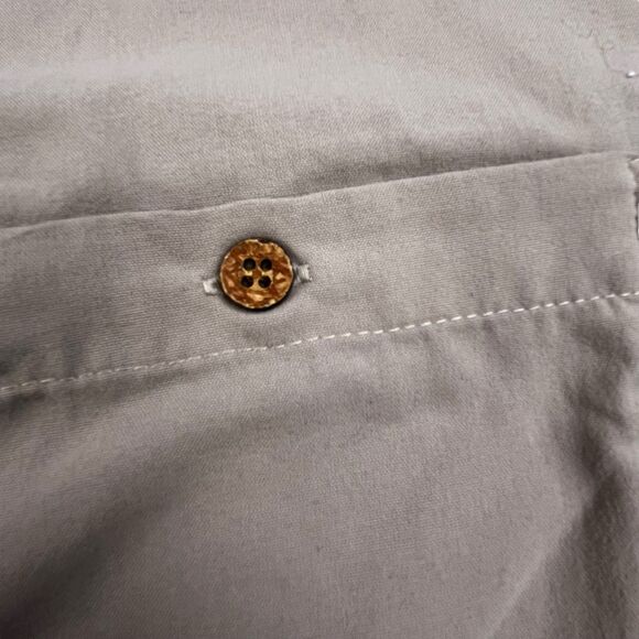 Clothing Arts Shirt Men XXL Tan P Cubed Pick Pocket Proof Button Up Travel Nylon - Picture 3 of 12